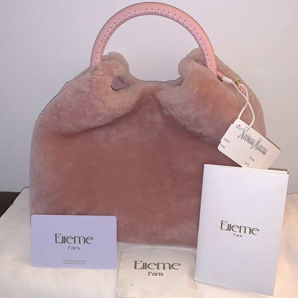New Elleme pink shearling and leather handbag
